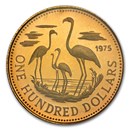 1975 Bahamas Proof Gold 100 Dollars