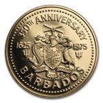 1975 Barbados Gold $100 350th Anniversary Proof