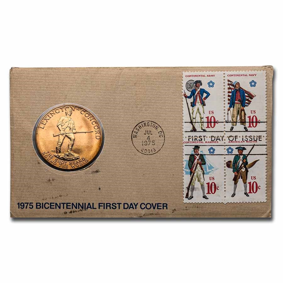 1975 Bicentennial Bronze Medal First Day Cover