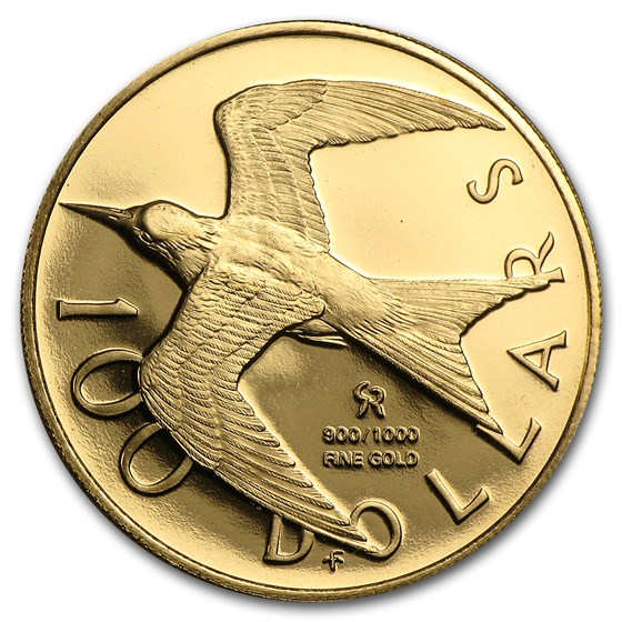 1975 British Virgin Islands Proof Gold 100 Dollars Royal Tern