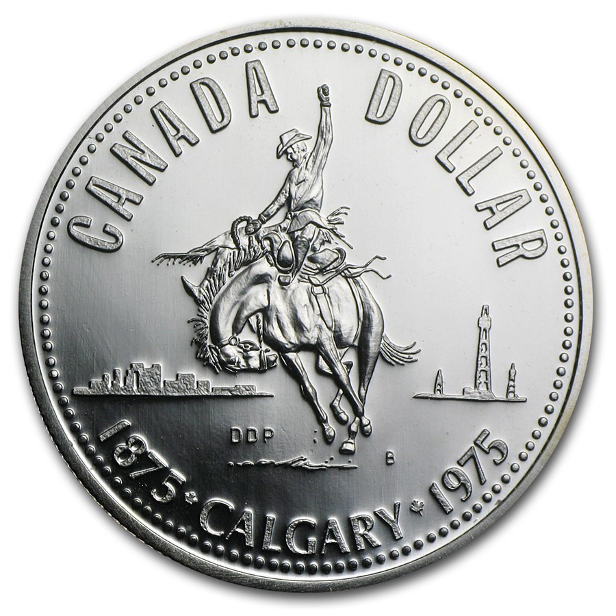 1975 Canada Silver Dollar Calgary Centennial Proof Canadian Silver
