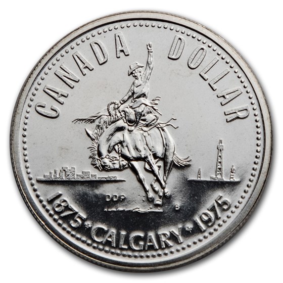 1975 Canada Silver Dollar Specimen (Calgary Centennial w/OGP) 1975 Canada Silver Dollar Specimen (Calgary Centennial w/OGP)