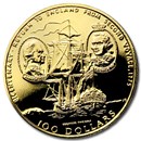 1975 Cook Islands Gold $100 Return of James Cook BU