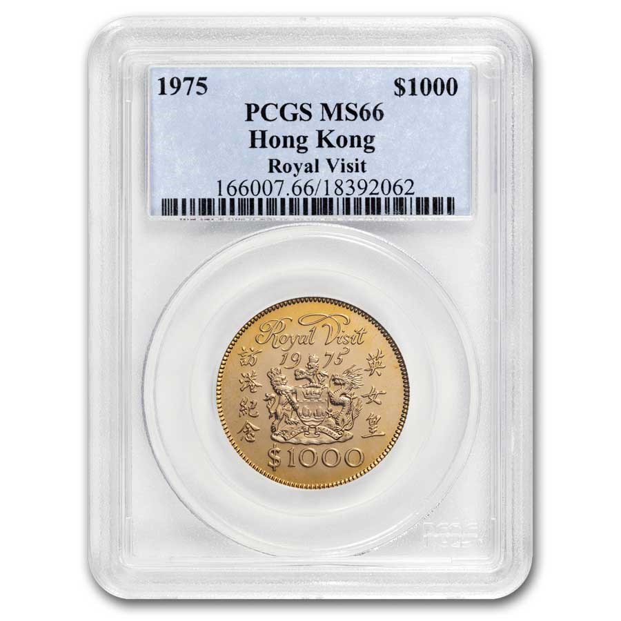 1975 Hong Kong Gold $1000 Royal Visit MS-66 PCGS