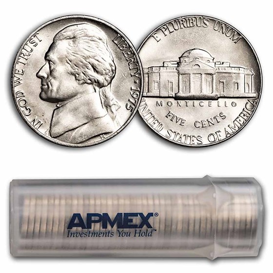 1975 Jefferson Nickel 40-Coin Roll BU 1975 Jefferson Nickel 40-Coin Roll BU