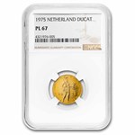 1975 Netherlands Gold Ducat PL 67 NGC