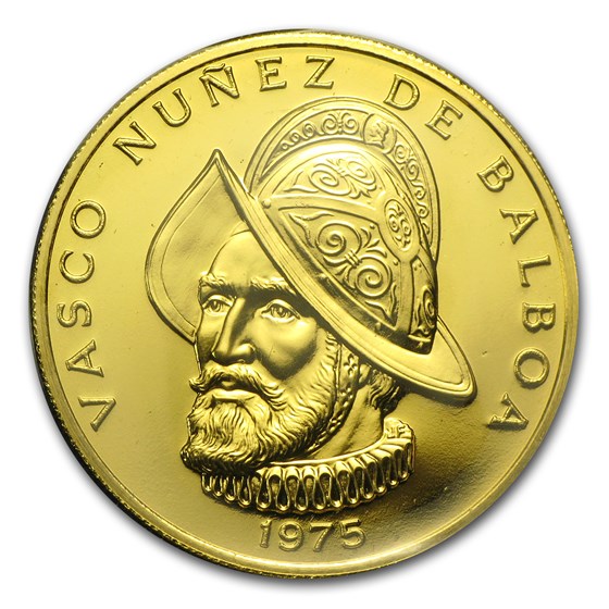 1975 Panama Gold 100 Balboas BU 1975 Panama Gold 100 Balboas BU