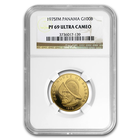 1975 Panama Gold 100 Balboas PF-69 NGC 1975 Panama Gold 100 Balboas PF-69 NGC