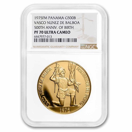 1975 Panama Gold 500 Balboas PF-70 NGC 1975 Panama Gold 500 Balboas PF-70 NGC