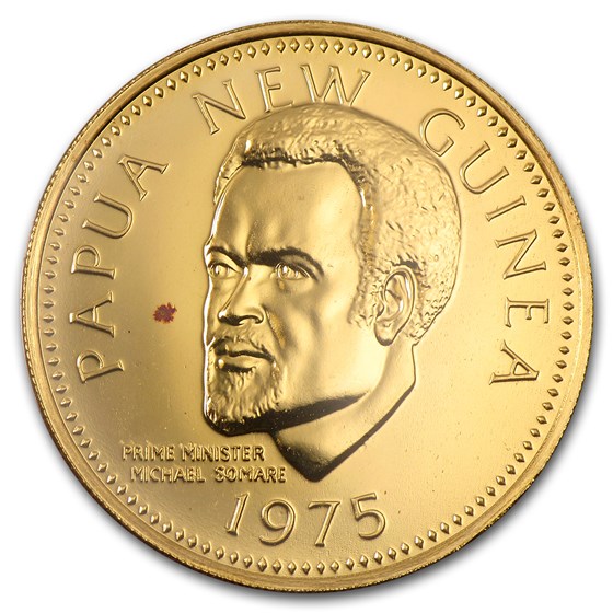 1975 Papua New Guinea Gold 100 Kina BU/Proof 1975 Papua New Guinea Gold 100 Kina BU/Proof