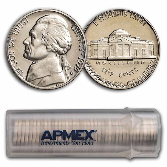 1975-S Jefferson Nickel 40-Coin Roll Proof 1975-S Jefferson Nickel 40-Coin Roll Proof