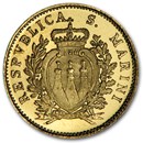 1975 San Marino Gold 1 Scudo Crowned Arms BU