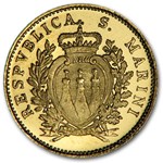 1975 San Marino Gold 1 Scudo Crowned Arms BU