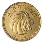1975 Singapore 1 oz Gold $500 10th Anniv of Independence BU