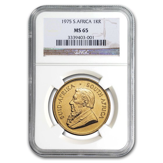 1975 South Africa 1 oz Gold Krugerrand MS-65 NGC 1975 South Africa 1 oz Gold Krugerrand MS-65 NGC