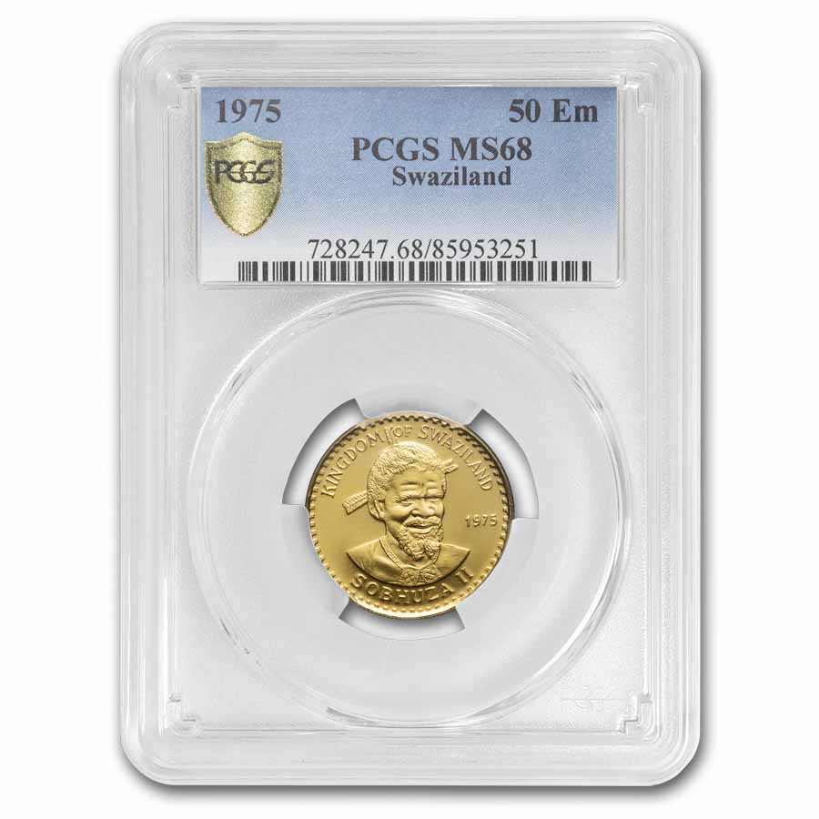 1975 Swaziland Gold 50 Emalangeni King Sobhuza II MS-68 PCGS | eBay