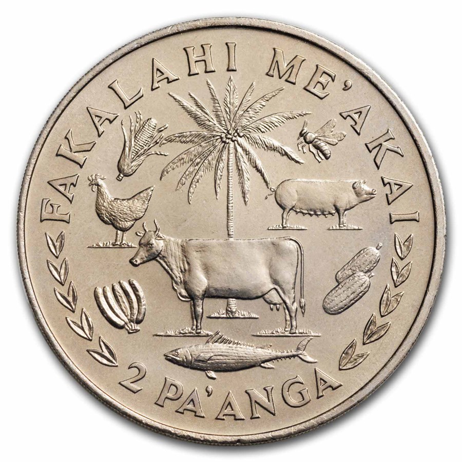 1975 Tonga 2 Pa'anga Animals, Grains, Fruit F.A.O. BU