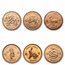 1976-1987 Hong Kong Gold $1000 Lunar Year Animal Set 12 Coins BU