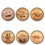 1976-1987 Hong Kong Gold $1000 Lunar Year Animal Set 12 Coins BU