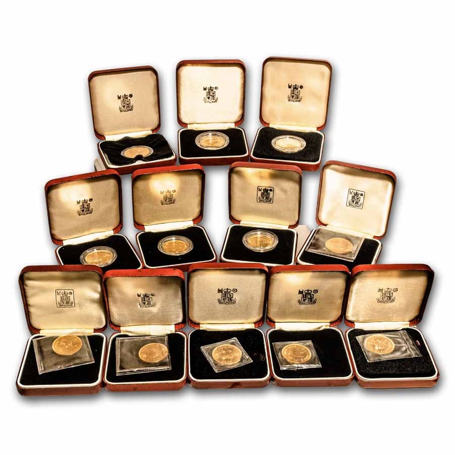 1976-1987 Hong Kong Gold $1000 Lunar Year Animal Set 12 Coins BU