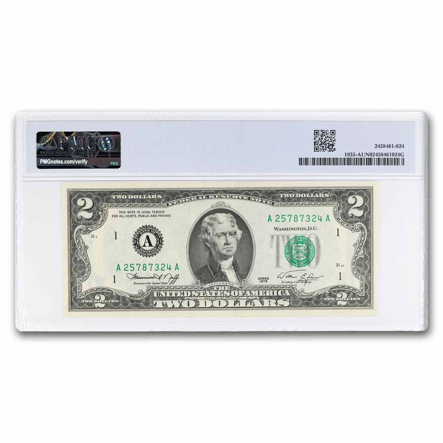 Buy 1976 $2 Federal Reserve Note UNC PMG America's 250th Label | APMEX