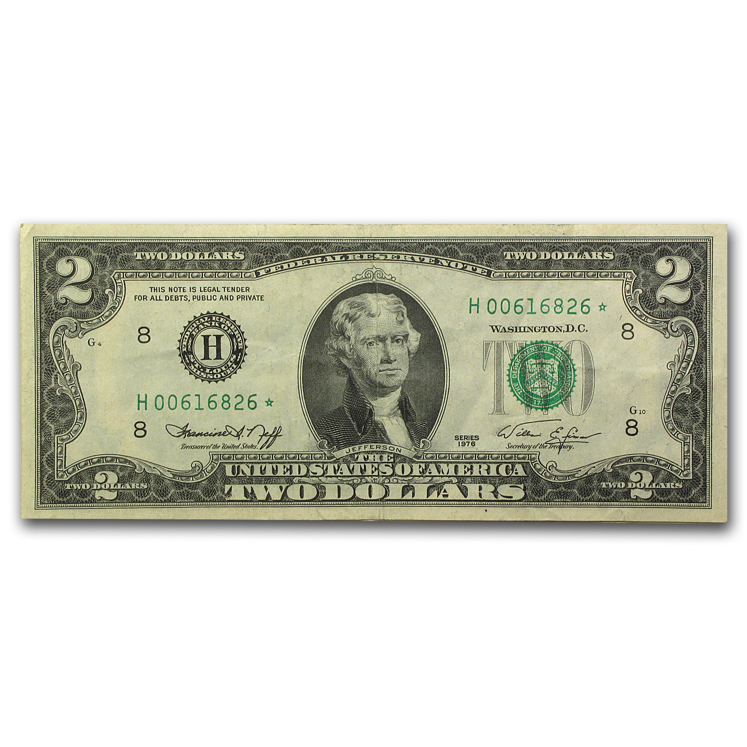 Buy 1976* $2.00 FRN's VG/AU (Star Note, Random Districts