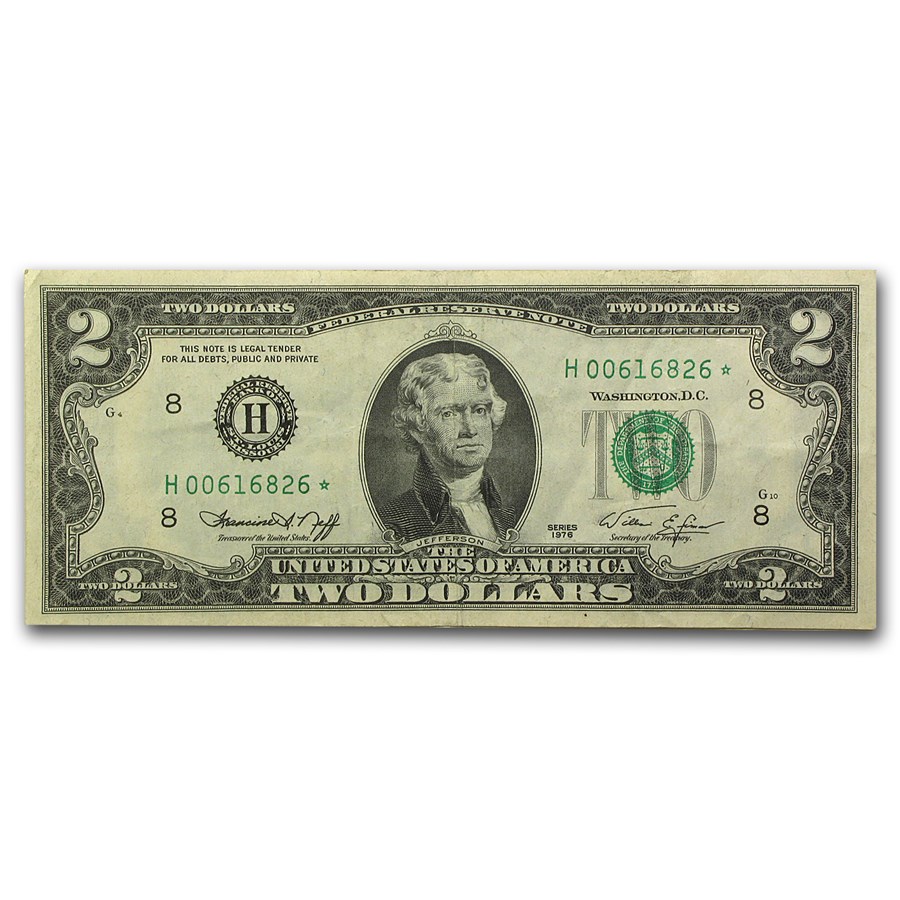 1976* $2.00 FRN's VG/AU (Star Note, Random Districts)
