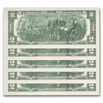 1976 (A-Boston) $2 FRN 1st Day Stamp CU (Fr#1935-A) 5 Consecutive