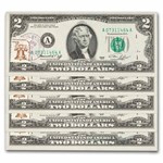 1976 (A-Boston) $2 FRN 1st Day Stamp CU (Fr#1935-A) 5 Consecutive