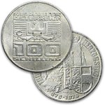 1976 Austria Silver 100 Schillings Winter Olympics BU/Proof