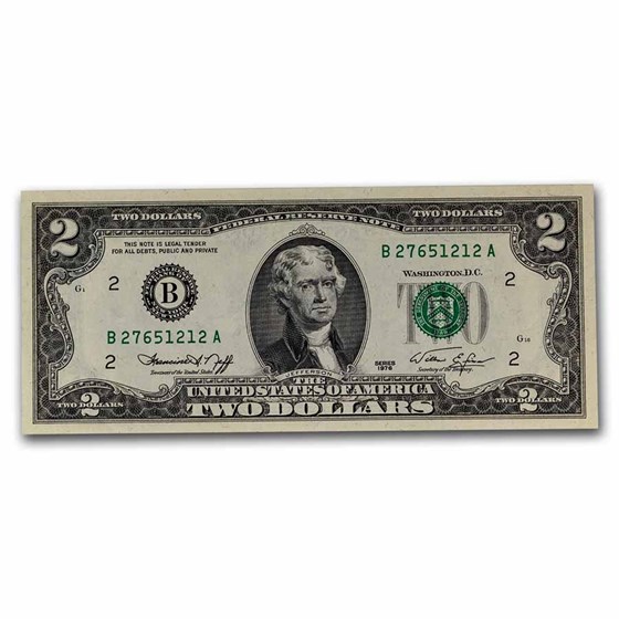 1976 (B-New York) $2.00 FRN AU (Fr#1935-B) 1976 (B-New York) $2.00 FRN AU (Fr#1935-B)