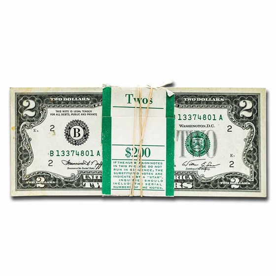 1976 (B-New York) $2.00 FRN CU (Fr#1935-B) 100 Consecutive 1976 (B-New York) $2.00 FRN CU (Fr#1935-B) 100 Consecutive