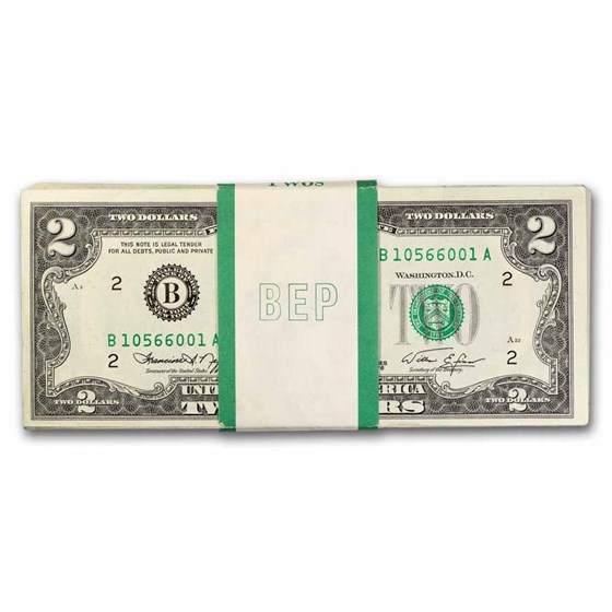 1976 (B-New York) $2.00 FRN CU (Fr#1935-B) 100 Consecutive 1976 (B-New York) $2.00 FRN CU (Fr#1935-B) 100 Consecutive