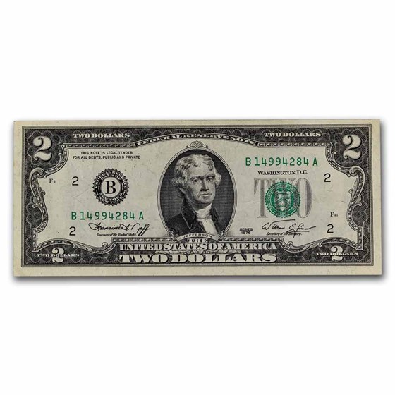 1976 (B-New York) $2.00 FRN VF (Fr#1935-B) 1976 (B-New York) $2.00 FRN VF (Fr#1935-B)