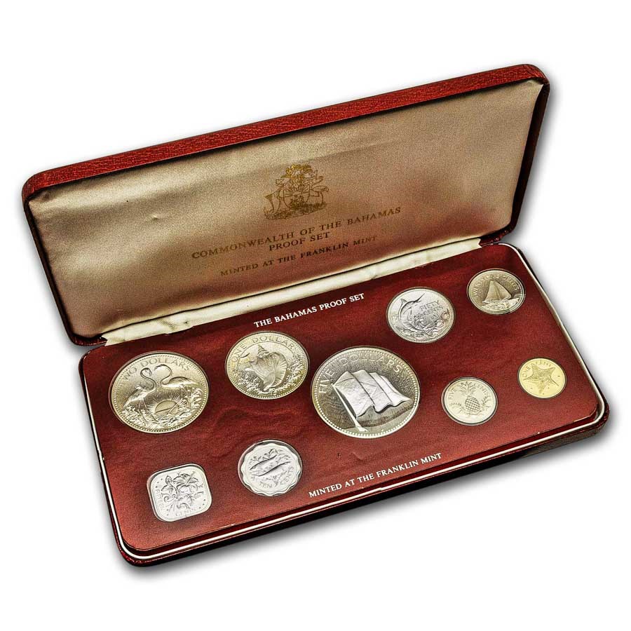 1976 Bahamas 9-Coin Proof Set (w/Box & COA)