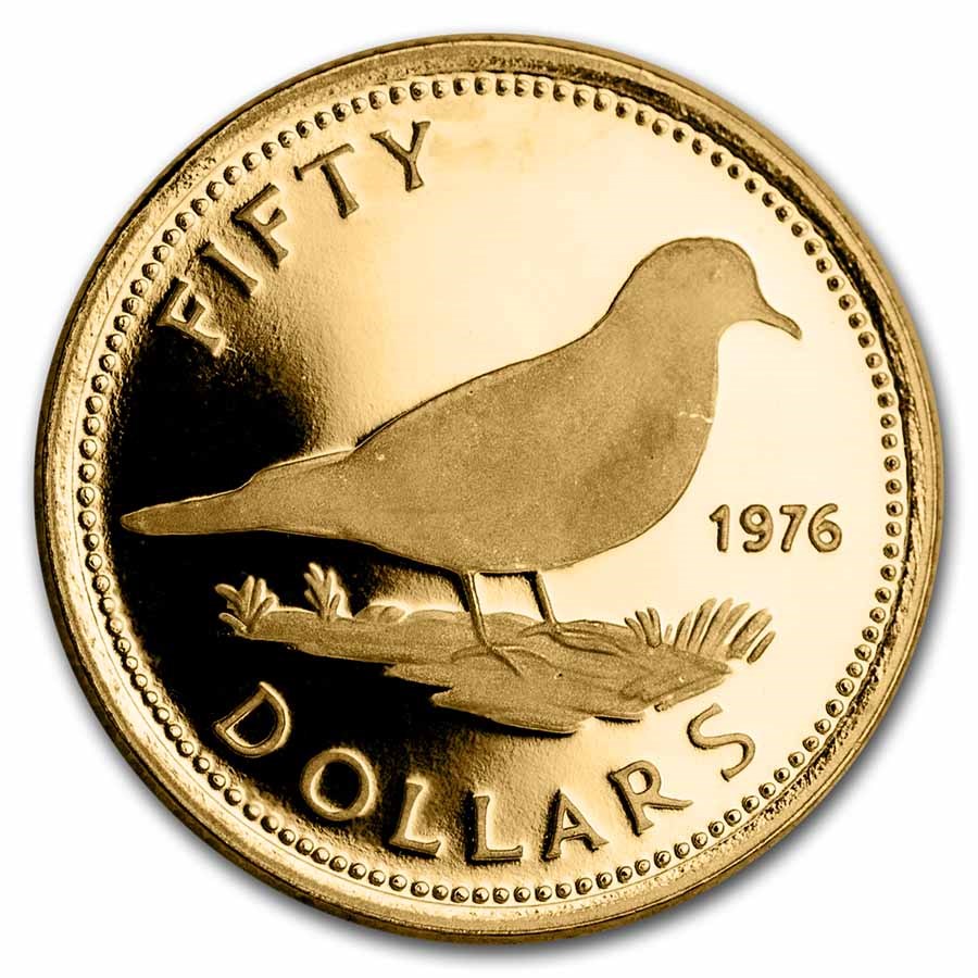 1976 Bahamas Gold $50 Elizabeth II Proof