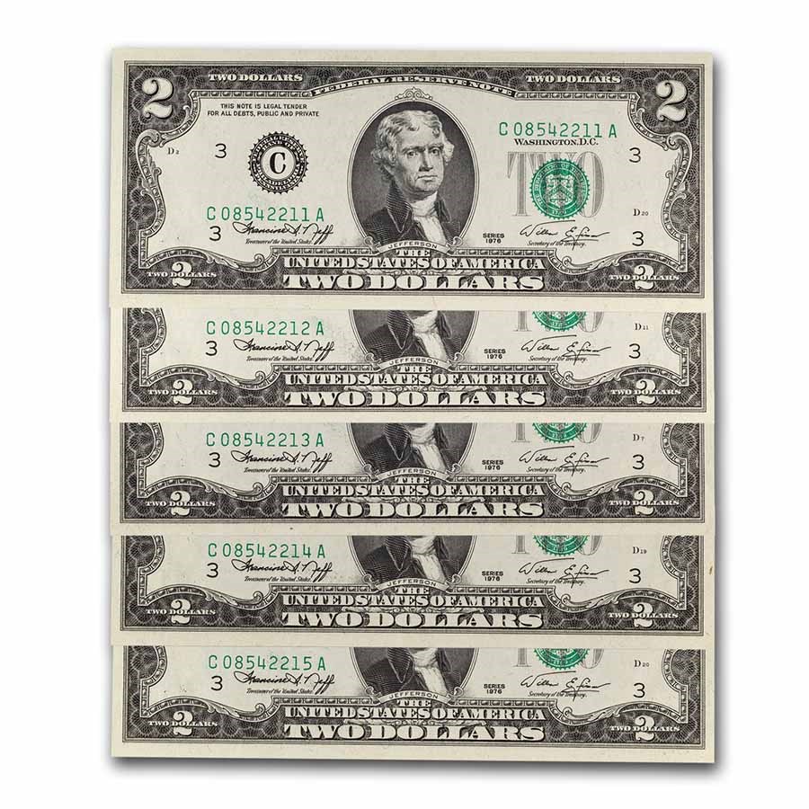 1976 (C-Philadelphia) $2.00 FRN CU (Fr#1935-C) 10 Consecutive