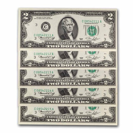 1976 (C-Philadelphia) $2.00 FRN CU (Fr#1935-C) 10 Consecutive 1976 (C-Philadelphia) $2.00 FRN CU (Fr#1935-C) 10 Consecutive