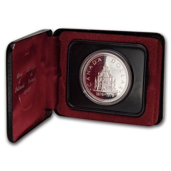 1976 Canada Silver Dollar Specimen (Parliament Library w/OGP) 1976 Canada Silver Dollar Specimen (Parliament Library w/OGP)