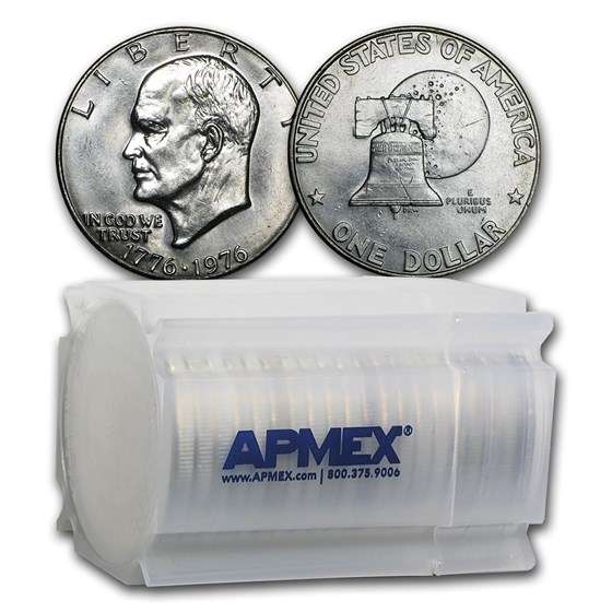 1976 Clad Eisenhower Dollars 20-Coin Roll BU (Type-1) 1976 Clad Eisenhower Dollars 20-Coin Roll BU (Type-1)