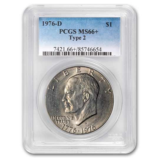 1976-D Clad Eisenhower Dollar MS-66+ PCGS (Type-II) 1976-D Clad Eisenhower Dollar MS-66+ PCGS (Type-II)