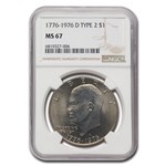 1976-D Clad Eisenhower Dollar Type-II MS-67 NGC