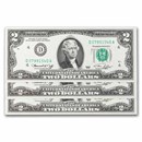 1976 (D-Cleveland) $2.00 FRN CU (Fr#1935-D) 3 Consecutive