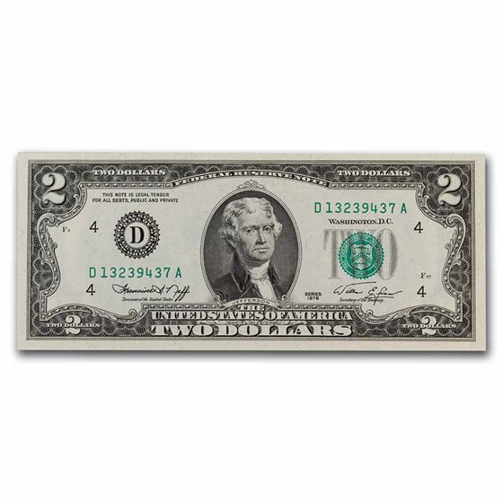1976 (D-Cleveland) $2.00 FRN CU (Fr#1935-D)