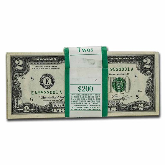 1976 (E-Richmond) $2.00 FRN CU (Fr#1935-E)100 Consecutive 1976 (E-Richmond) $2.00 FRN CU (Fr#1935-E)100 Consecutive