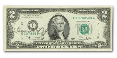 1976 (E-Richmond) $2 FRN CU (Fr#1935-E) Signed Francine I. Neff 1976 (E-Richmond) $2 FRN CU (Fr#1935-E) Signed Francine I. Neff