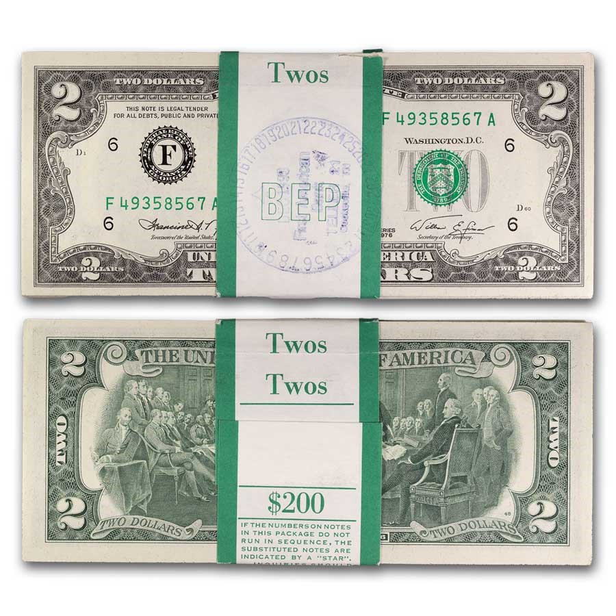 1976 (F-Atlanta) $2.00 FRN CU (Fr#1935-F) 100 Consecutive