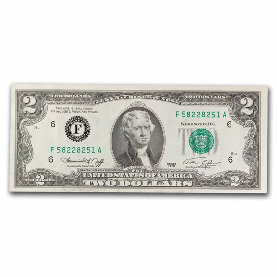1976 (F-Atlanta) $2.00 FRN XF (Fr#1935-F) 1976 (F-Atlanta) $2.00 FRN XF (Fr#1935-F)