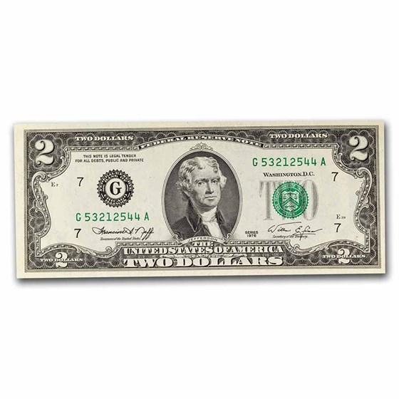 1976 (G-Chicago) $2.00 FRN AU (Fr#1935-G) 1976 (G-Chicago) $2.00 FRN AU (Fr#1935-G)