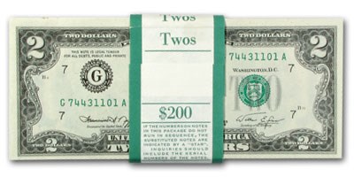 1976 (G-Chicago) $2.00 FRN CU (Fr#1935-G) 100 Consecutive 1976 (G-Chicago) $2.00 FRN CU (Fr#1935-G) 100 Consecutive